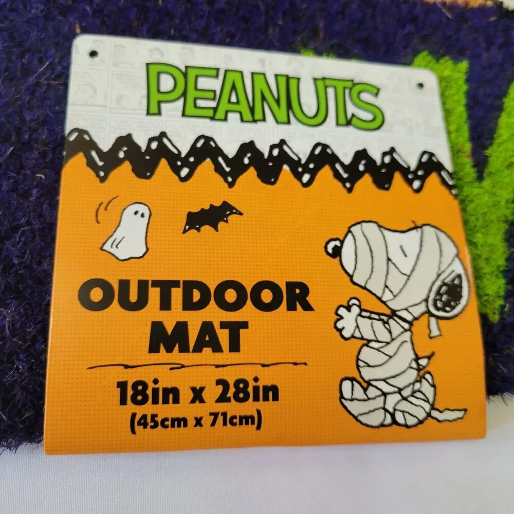 Peanuts Snoopy Woodstock Halloween Welcome Coir Door Mat 18”x28” Doormat Mummy